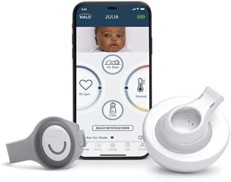 Интелигентен следи бебето HALO SleepSure - преглед на сърдечната честота в реално време, уведомление за завои, температура на