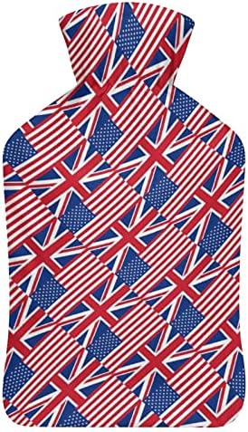 Американският Флаг и знамето на Англия Забавен Чанта за Топла Вода, Плюшен Бутилка за Инжектиране на Вода Гумена Топло