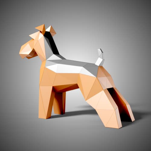 Хартиена Скулптура шнауцера, Определени за Занаяти собствените си ръце, Куче, порода териер Ръчна изработка, 3D-Фигура От