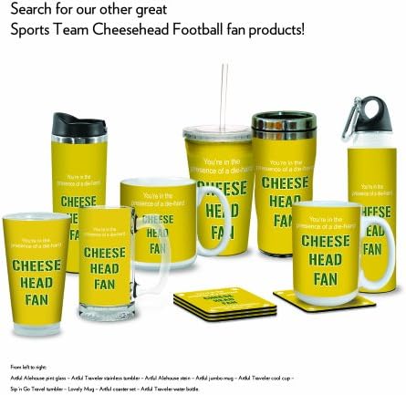 Писма без дърво XM28119 За любителите на футбола Cheesehead Artful Jumbo Mug, 20 Грама