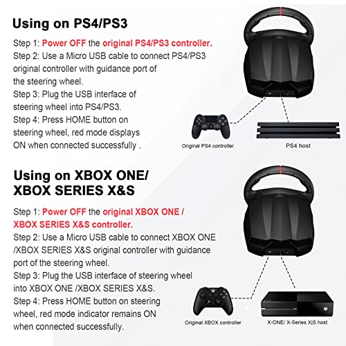 Гоночное волана Xbox за PC се Използва обрат PXN-V900 на 270 °/900 ° - Добро игрово волан с педали за PC, Xbox