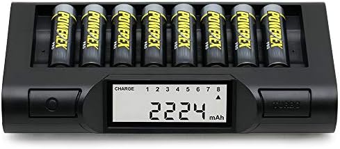 Анализатор 8-елемент зарядно устройство Powerex MH-C980 с 8 батерии Pro AA 2700 mah и NiMH-акумулаторни батерии PRO с висок