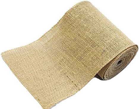 Джутовая лента от зебло 5 см x 30 метра Плътен тъкат и отрежете ръбовете | Ролка от коноп груб конопен плат с