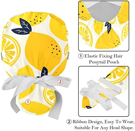 Лимон-Жълт Плодови Регулируема Работна Шапка с държач за cauda equina, 2 БР, Шапчица-Търкане, Пищната Шапка за