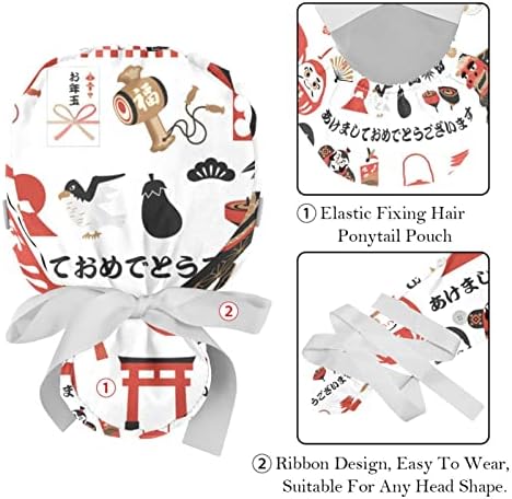 6 Броя Японски Татуировки Vinatge Dragon Регулируема Работна Шапка с Пуговицей, Шапка за Хранене с Каишка за Пот