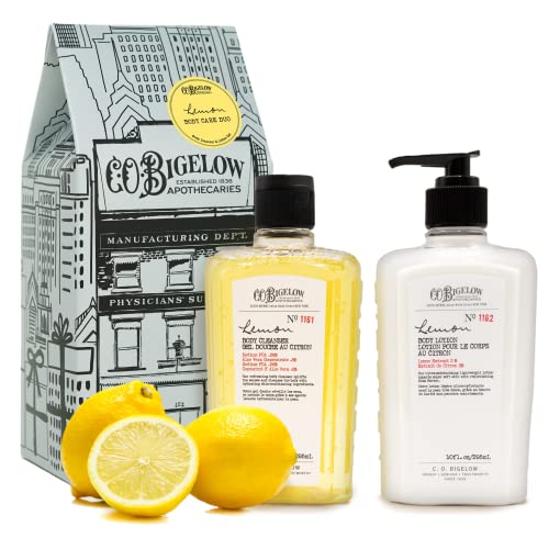 C. O. Bigelow Apothecary Duo, Подарък кутия за грижа за тялото Lemon със сапун и лосион за тяло, Подаръчен комплект