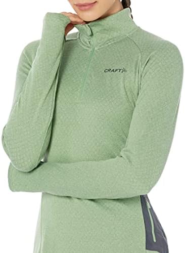 Дамски спортни облекла Craft с нагревателя средната част, Спортен Термо Трикотаж с цип наполовина с дупка за палеца