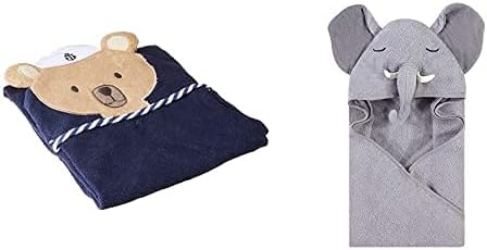 Памучни Кърпа С качулка За лице на Животното Hudson момченце, на 2 опаковки, Светло Синьо Слоновьи Зъби Elephant