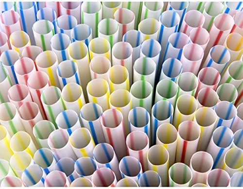Гъвкава пластмасова соломинка, Карфиол, Не съдържат Бисфенол А, за Еднократна употреба, Извити соломинка е с дължина 8 (200