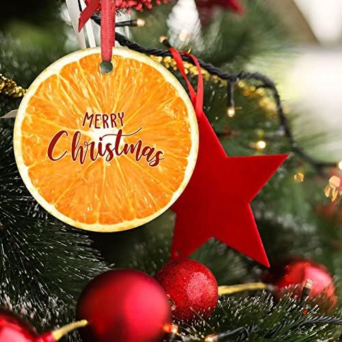 Свежи Оранжеви Коледна Украса, Сладки, Ядивни Плодове, Украси За Коледната Елха, Керамични Кръгли Персонализирани