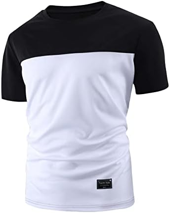 Мъжки t-shirt GORGLITTER в района на Цветен Блок С Къс Ръкав, Ежедневни Тениски с кръгло деколте