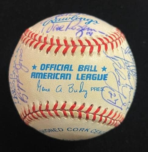 1984 Екипът на Детройт Тайгърс Подписа бейзболен клуб Rawlings OAL, Подписана на 24 бейзболни топки JSA LOA COA с автограф