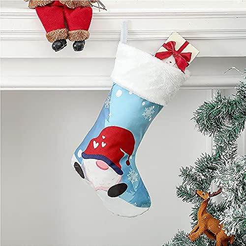 Изискана коледна декоративни подаръци, 2 опаковки, Коледни Чорапи, 18,5-Инчов Коледни Чорапи с Джуджетата, Манто