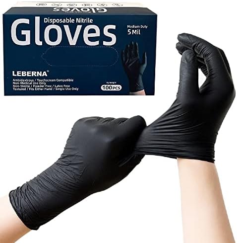 Ръкавици за еднократна употреба безлатексные черни нитриловые ръкавици от среден размер XL 5 Mil, безопасни за