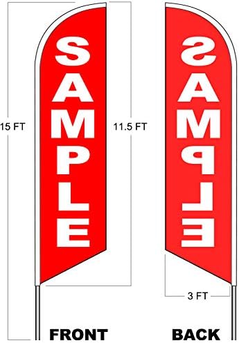 4Less 2 Опаковки - Нови и Употребявани Гуми Windless Swooper Flag 15-шест фута Висок, с набори от шипове за заземяване yrz-h