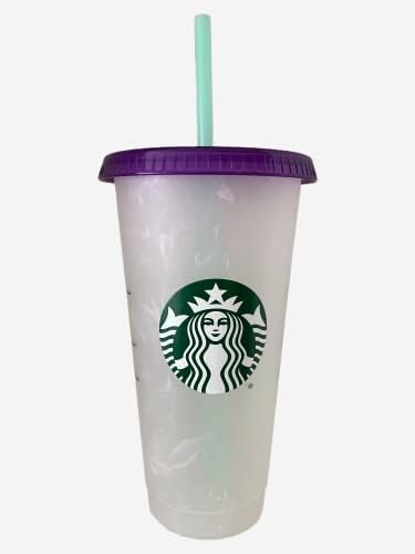 Студена Чаша Starbucks Summer 2022 Завъртете Лилав Цвят с Променящ се Многократно размерът на 24 грама