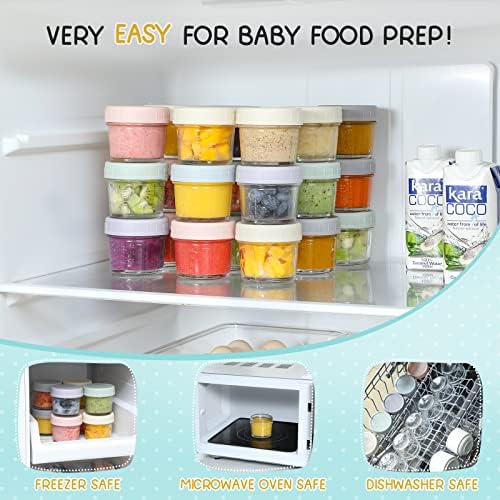 Стъклени Съдове за съхранение на бебешка храна VITEVER от 24 опаковки - Кутии за съхранение на бебешка храна Обем 4 грама С
