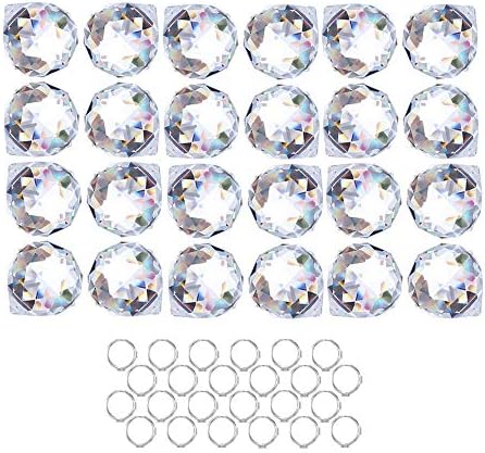 Crystalsuncatcher 24 бр. Прозрачна Кристална Топка-Prism Suncatcher с Преливащи се цветове Висулки Производител, Висящи Кристали