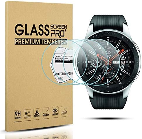 Комплект от 4 теми за Samsung Galaxy Watch 46 мм (2018)/защитно фолио за екран Gear S3 от закалено стъкло [твърдост