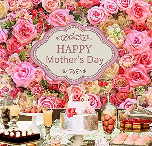 Цветен фон Cenven, Розова роза, Фон за снимки на Деня на Майката, Жената, празник на любовта към майка, Украса за парти по