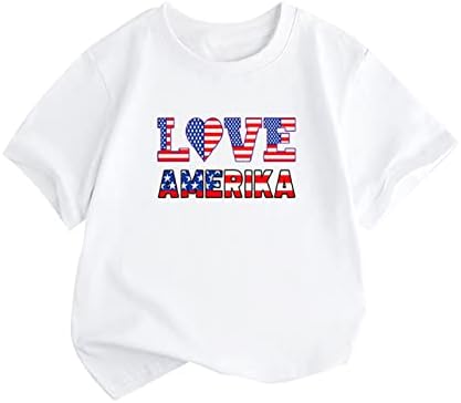 Тениска на Деня на Независимостта за Деца, Тениска с Писмото Принтом за Момчета и Момичета, Летни Блузи, Ежедневни тениски