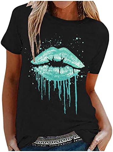 Блуза, Тениска за Момичета Лято Есен с Къс ръкав 2023 Облекло Модерен Блуза с Кръгло деколте и Графичен Дизайн