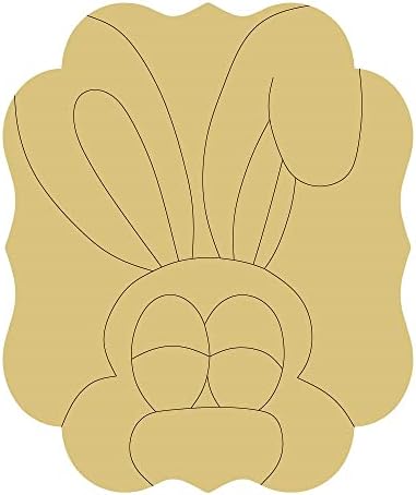 Дизайн на стикери Линия Силует на Зайче Пролетен Великденски Декор Врата Хандж МДФ Форма на Платно Стил 33 Арт