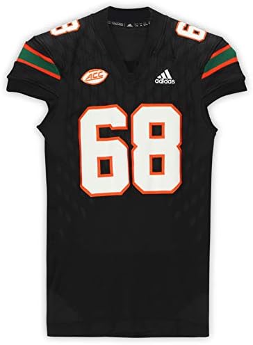Играта Маями Хърикейнс-Използван черна риза № 68 сезон в NCAA 2017-2018 г. - Размер XL - Използваните тениски за студентски