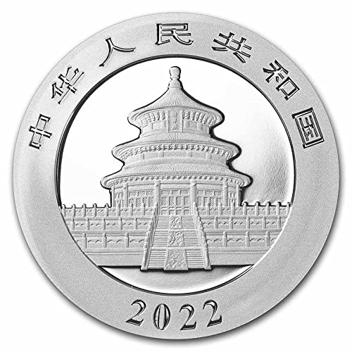 2022 CN 30 грама Сребро Панди ¥10 Монета Скъпоценен Камък БУ Ян, Без да се прибягва