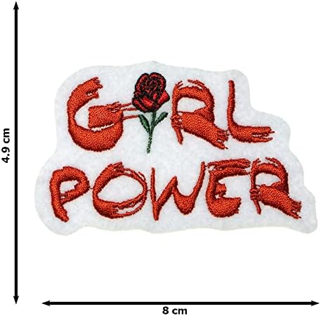 JPT - Girl Power Червена Роза Biker Рок, Хеви Метъл Скъпа Мультяшная Бродирана Апликация от желязо/Sew Ивици Икона Скъпа