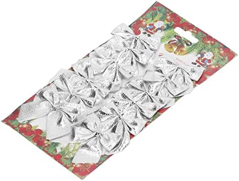 Коледни Венци-Лъкове, Атрактивни Празнични Декоративни Панделки за прозорци (Сребрист HM2282203)