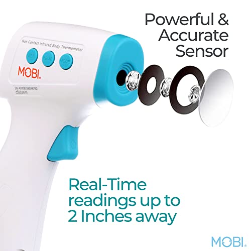 МОБИ - Детски Безконтактен дигитален термометър за челото с режима на температурата на обекта - Безконтактно с индикатор