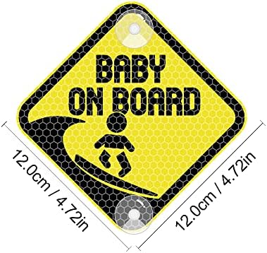 Настройте стикер Baby on Board, за да сърфирате за автомобили, Весел Знак Baby on Board, PVC Стикери за автомобили, Стикери