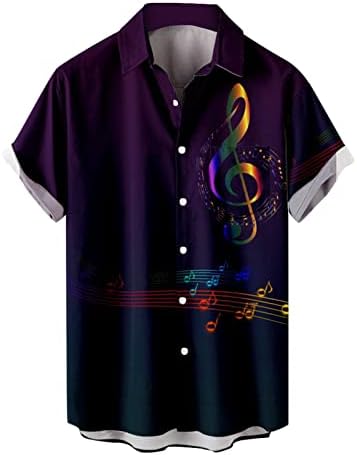 Мъжки Хавайска Риза с Къси Ръкави и Принтом Копчета, Летни Плажни Рокли, Ризи, Удобна Блуза, Потник за Мъже
