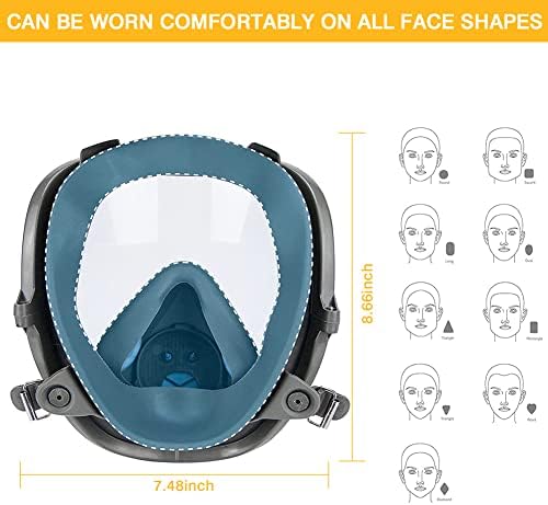 За многократна употреба Респиратор YeeSite, напълно Затварящ лицето, Газова маска с органични изпарение и защита от замъгляване,