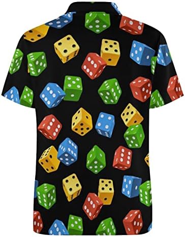 Мъжка риза Поло Colorful Dice, Обикновени Тениски с Къс Ръкав, Ежедневни Блузи С Чертеж