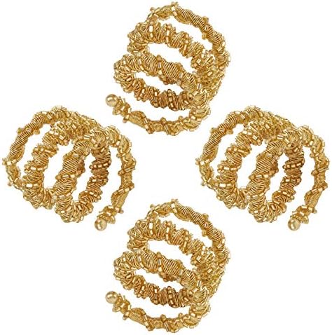 Спирала пръстени за салфетки SARO LIFESTYLE Collection (комплект от 4), диаметър: 1.5 инча, 2 W x 2x 2D, злато