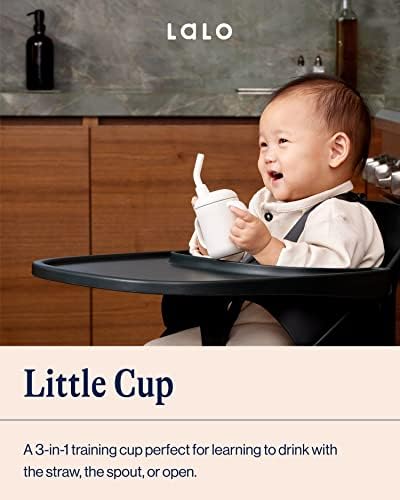 Малка чаша Lalo, Нетоксичная Силиконова Слама чаша с дръжки - Поильник за бебета и малки деца - Мини-чаша със сламен система