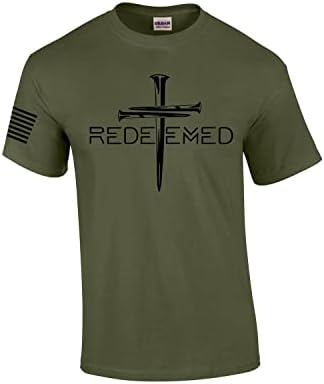 Отменени Кръстоносните Пирони Мъжка Тениска с образа на Християнския Американски Флаг на Графичен Модел