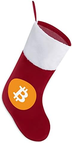 Символ на Биткойна Коледен Окачен Отглеждане на Сладък Дядо Чорап за Коледно Украса Украса Подаръци