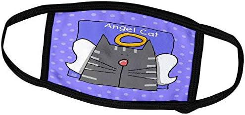 3dRose Angel Сиво таби, Сладък Cartoony Паметник Загуба на домашни любимци - Обложки за лице (fc_36661_2)