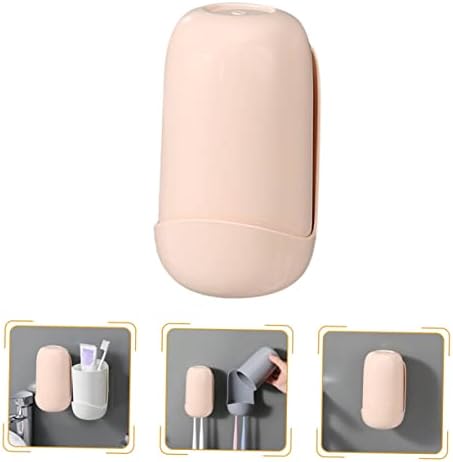 Veemoon органайзер чаша вода за уста с капака преносима кутия за съхранение на четка за зъби, Държач стенни модерна четка за