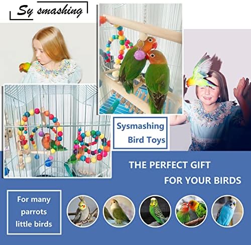 Sysmashing 22 Опаковане на Играчки за птици, Папагал, Люлки, Дъвчене Подвесная Играчка с Безопасни Звънци, Клетка