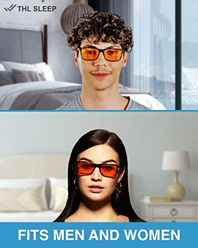 Оранжево-кехлибар, Очила за четене, блокиране на синята светлина, за подобряване на съня - За мъже и жени -