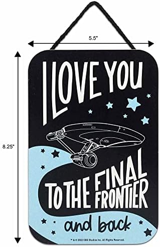 Отворени Пътни Марки Star Trek I Love You to The Final Frontier Висящ Дървен Стенен Декор - Ретро Знак на Star