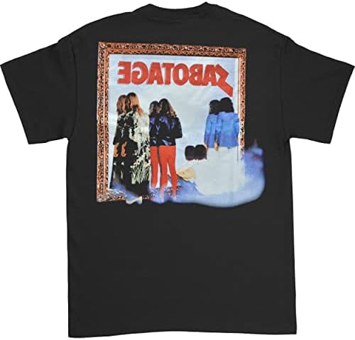 Приталенная тениска Black Sabbath за мъже Саботаж (Принт на гърба), Черна