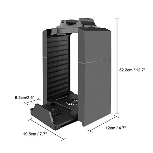 Sunsbell PS4 Slim Pro Вертикална Поставка Охлаждащ Вентилатор Контролер Dualshock зарядно устройство За Съхранение на Игри