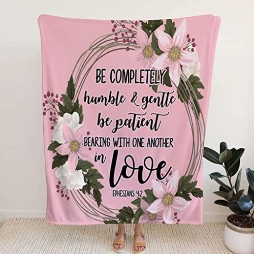 Бъдете Скромни, Нежни, Търпеливи и обичани действия, Християнско Одеяло с Флисовым интериор (Шерп-одеяло, 60x80)