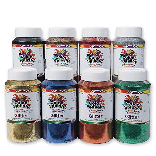 Асортимент от пайети S & S Worldwide Color Splash, ценна опаковка от 8 ярки цвята, 1 килограм. Банките с шейкером,