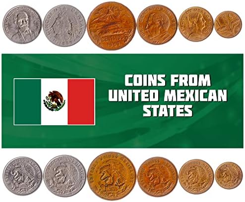 Комплект от 7 монети от Мексико | Колекция от мексикански монети от 5 10 20 50 100 500 1000 песос | В обращение